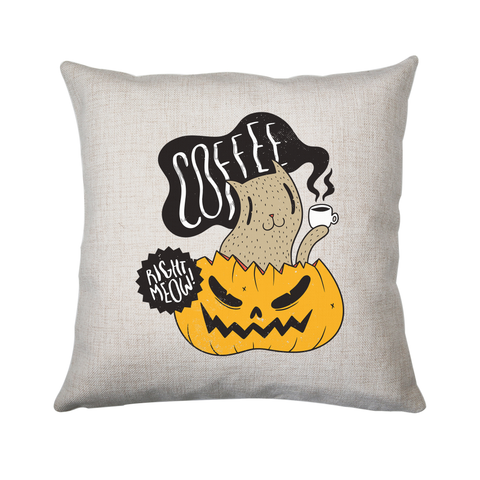 Coffee right meow drinking halloween cushion cover pillowcase linen home decor - Graphic Gear