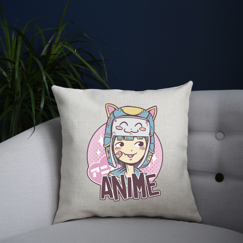 Anime cute girl cushion cover pillowcase linen home decor - Graphic Gear