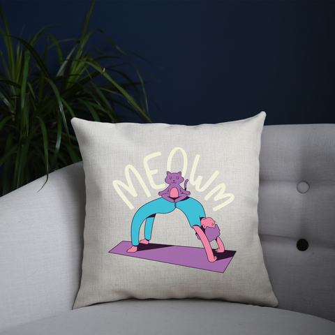 Meow yoga cushion cover pillowcase linen home decor - Graphic Gear