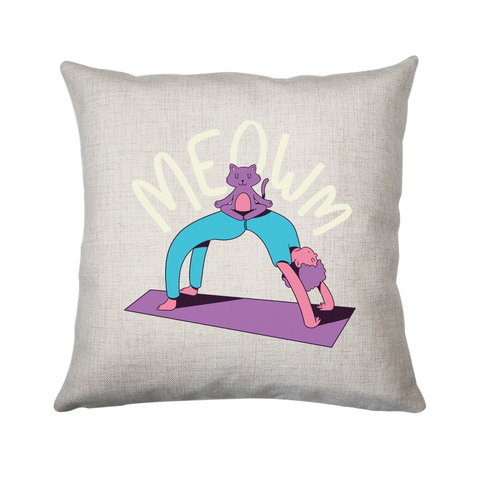 Meow yoga cushion cover pillowcase linen home decor - Graphic Gear