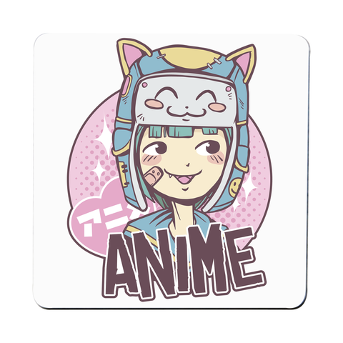 Anime cute girl coaster drink mat - Graphic Gear