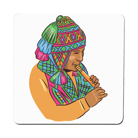 Peruvian Musician coaster drink mat - Graphic Gear