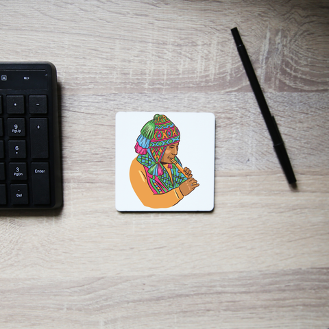 Peruvian Musician coaster drink mat - Graphic Gear