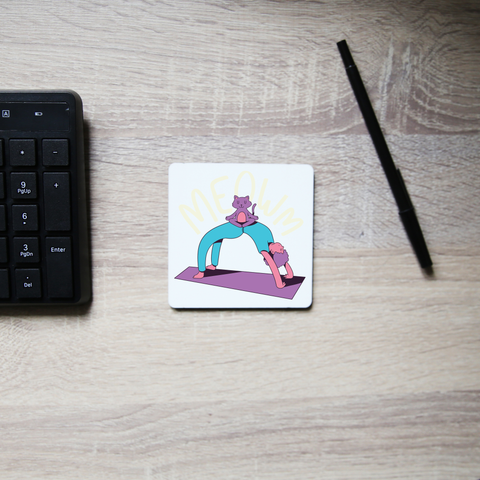 Meow yoga coaster drink mat - Graphic Gear