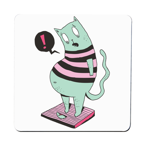 Fat cat funny coaster drink mat - Graphic Gear