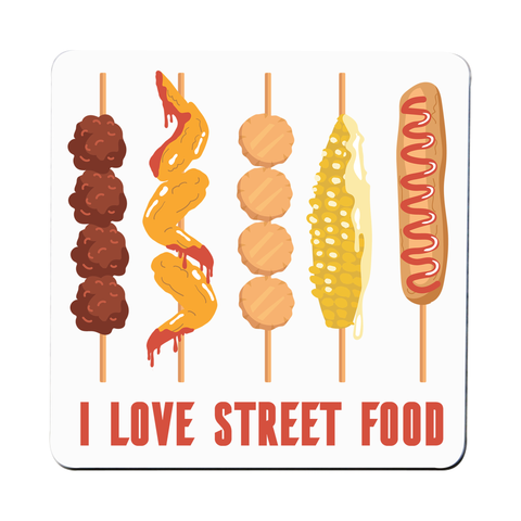 Street food love coaster drink mat - Graphic Gear