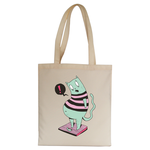 Fat cat funny tote bag canvas shopping - Graphic Gear