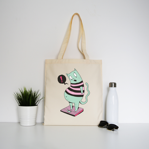 Fat cat funny tote bag canvas shopping - Graphic Gear