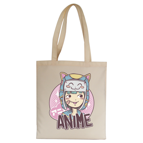 Anime cute girl tote bag canvas shopping - Graphic Gear