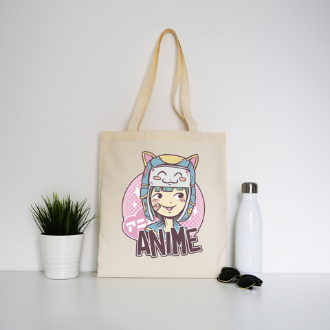 Anime cute girl tote bag canvas shopping - Graphic Gear