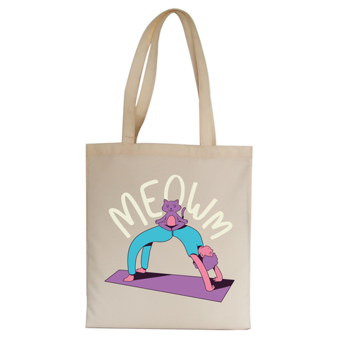 Meow yoga tote bag canvas shopping - Graphic Gear