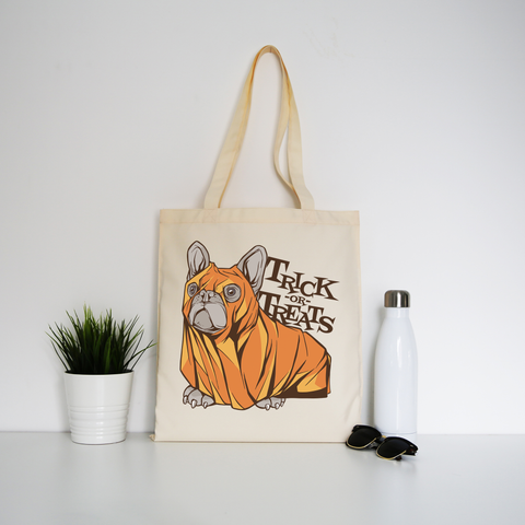 Trick or treats bulldog tote bag canvas shopping - Graphic Gear