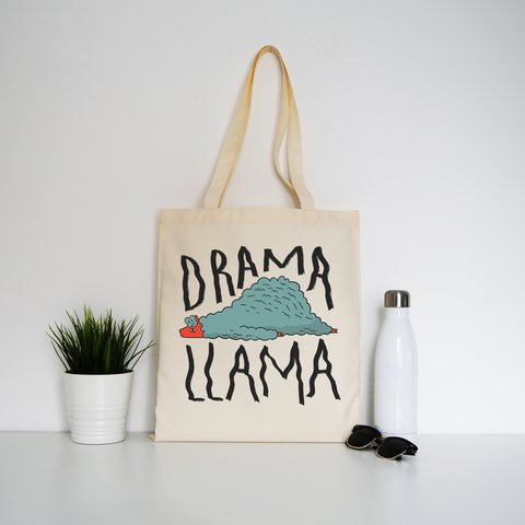 Drama llama funny tote bag canvas shopping - Graphic Gear