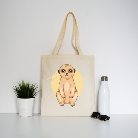 Cute Meerkat tote bag canvas shopping - Graphic Gear