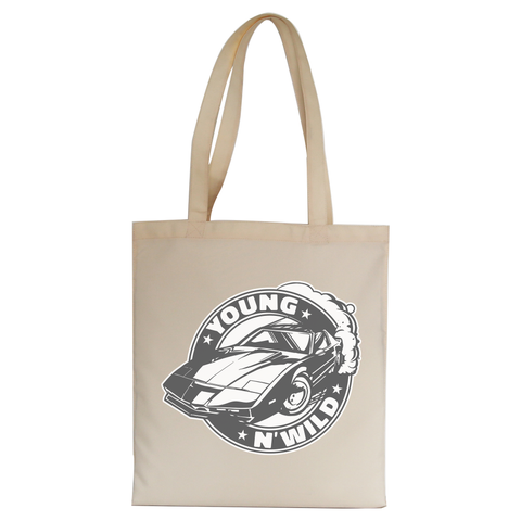 Muscle car badge tote bag canvas shopping - Graphic Gear