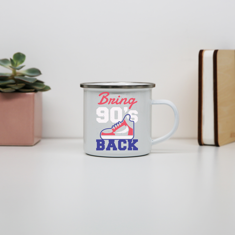 Bring 90's Back enamel camping mug outdoor cup colors - Graphic Gear