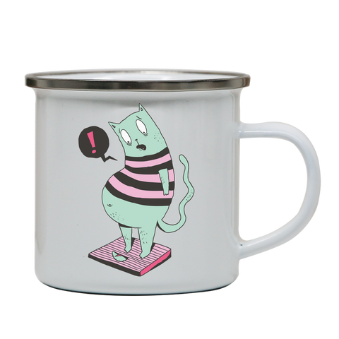 Fat cat funny enamel camping mug outdoor cup colors - Graphic Gear