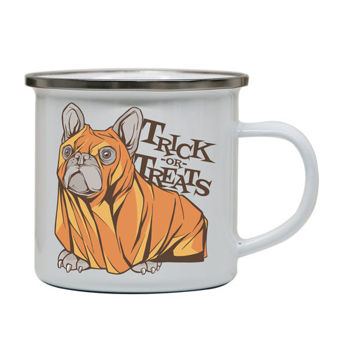 Trick or treats bulldog enamel camping mug outdoor cup colors - Graphic Gear