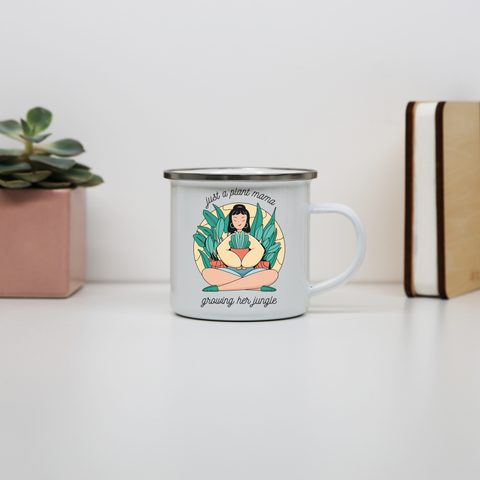 Plant mama enamel camping mug outdoor cup colors - Graphic Gear
