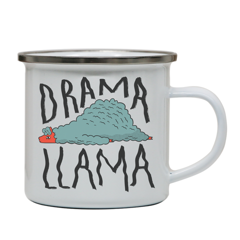 Drama llama funny enamel camping mug outdoor cup colors - Graphic Gear