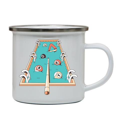 Pool pun game enamel camping mug outdoor cup colors - Graphic Gear