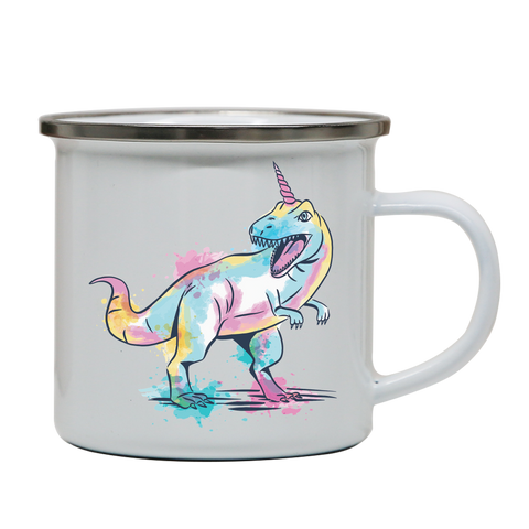 Watercolor unicorsaurus enamel camping mug outdoor cup colors - Graphic Gear