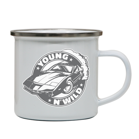 Muscle car badge enamel camping mug outdoor cup colors - Graphic Gear