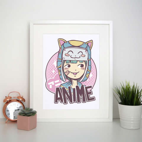 Anime cute girl print poster wall art decor - Graphic Gear