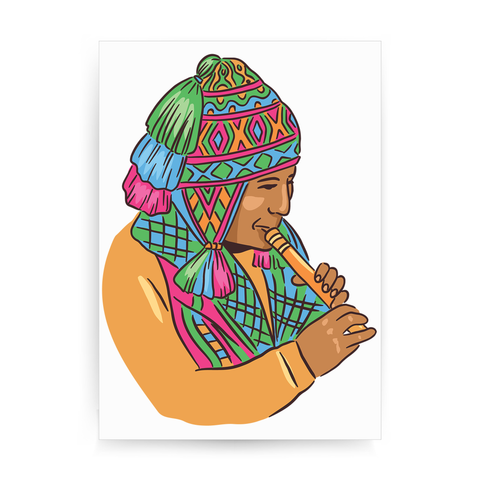 Peruvian Musician print poster wall art decor - Graphic Gear