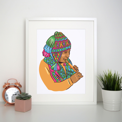 Peruvian Musician print poster wall art decor - Graphic Gear