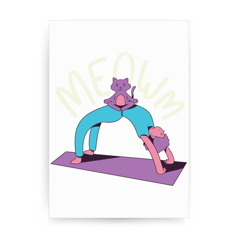 Meow yoga print poster wall art decor - Graphic Gear