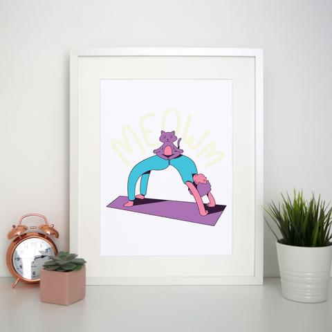 Meow yoga print poster wall art decor - Graphic Gear