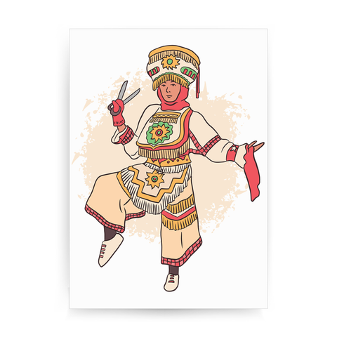 Peruvian scissor dancer print poster wall art decor - Graphic Gear