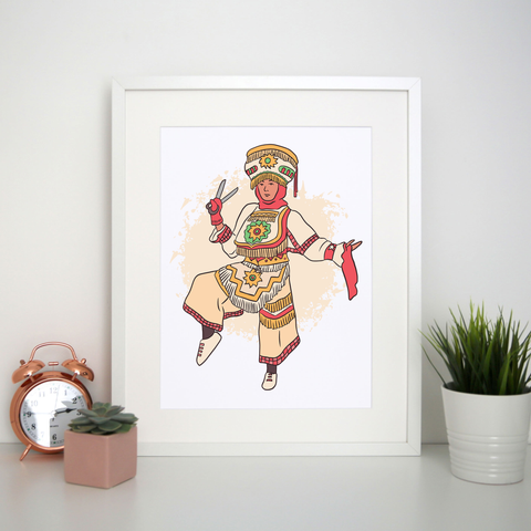 Peruvian scissor dancer print poster wall art decor - Graphic Gear