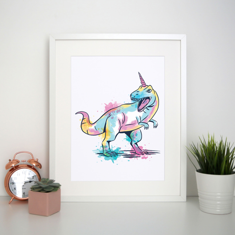 Watercolor unicorsaurus print poster wall art decor - Graphic Gear