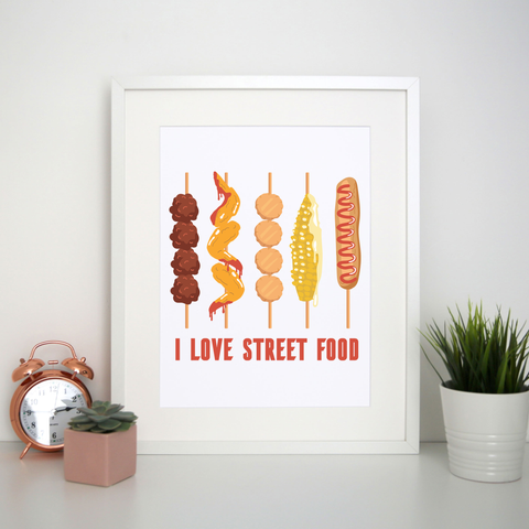 Street food love print poster wall art decor - Graphic Gear