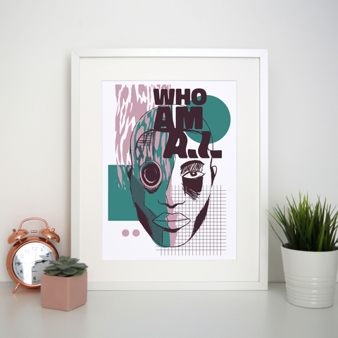 Who am I quote abstract print poster wall art decor - Graphic Gear