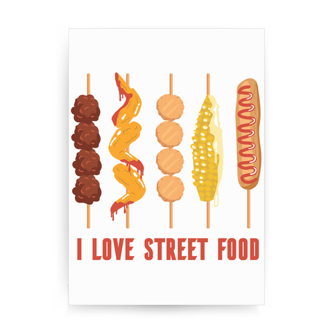 Street food love print poster wall art decor - Graphic Gear