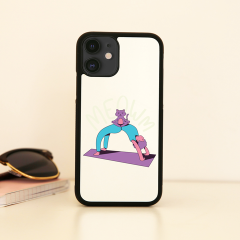 Meow yoga iPhone case cover 11 11Pro Max XS XR X - Graphic Gear