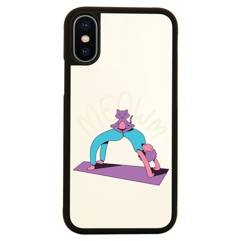 Meow yoga iPhone case cover 11 11Pro Max XS XR X - Graphic Gear
