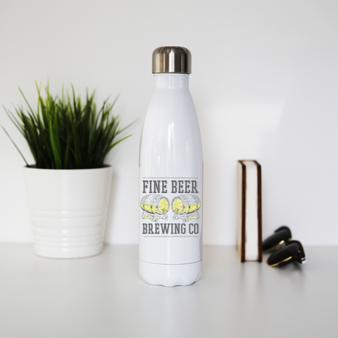 Brewing co beer water bottle stainless steel reusable - Graphic Gear