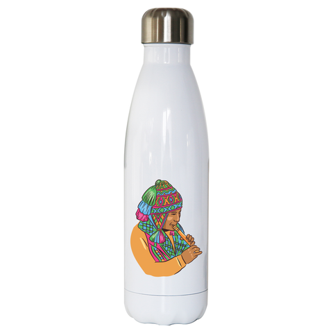 Peruvian Musician water bottle stainless steel reusable - Graphic Gear