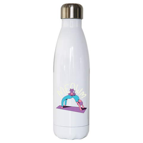 Meow yoga water bottle stainless steel reusable - Graphic Gear