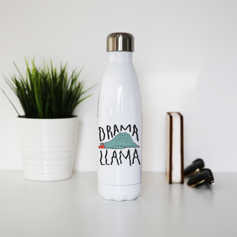 Drama llama funny water bottle stainless steel reusable - Graphic Gear