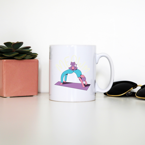 Meow yoga mug coffee tea cup - Graphic Gear