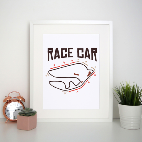 Race car circuit print poster wall art decor - Graphic Gear