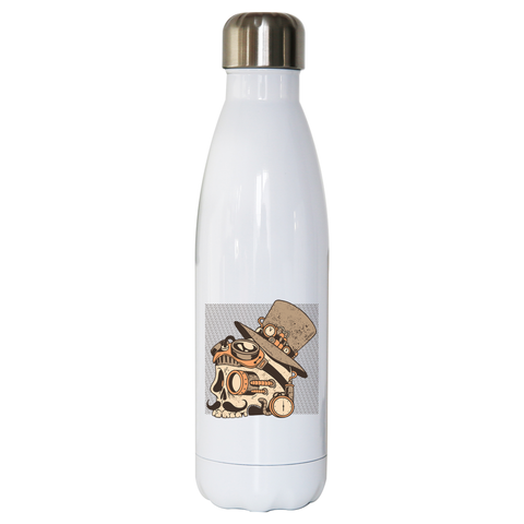Skull steampunk water bottle stainless steel reusable - Graphic Gear