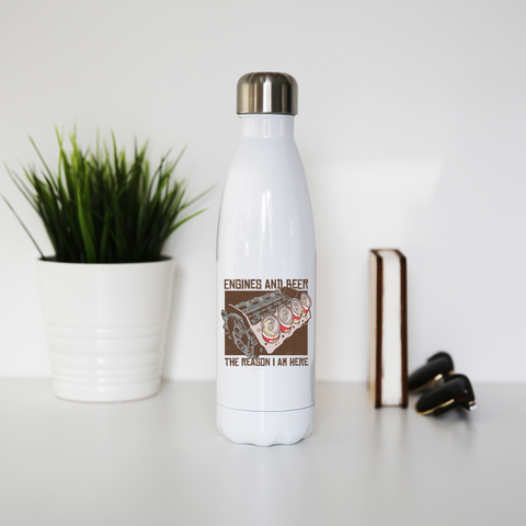 Engines and beer water bottle stainless steel reusable - Graphic Gear