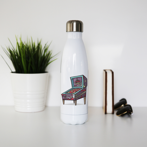 Pinball machine game water bottle stainless steel reusable - Graphic Gear