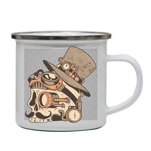 Skull steampunk enamel camping mug outdoor cup colors - Graphic Gear